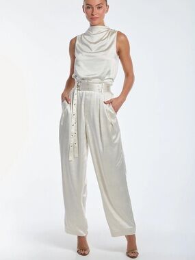 The Noli Shop High Waisted Belted Trousers/Pants. Brand new